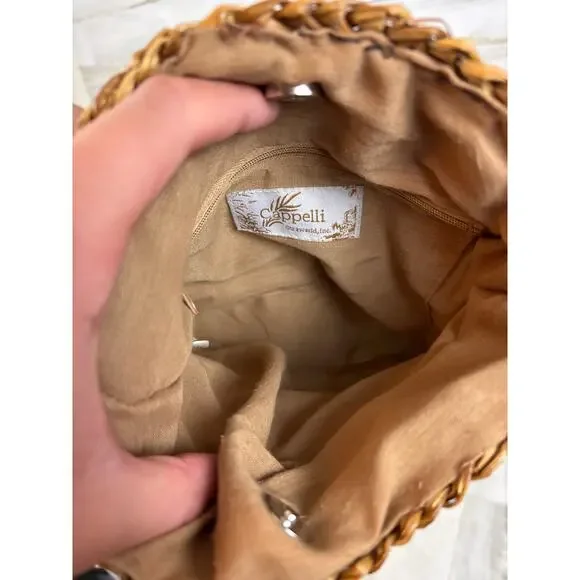 Cappelli Womens Pastel Multi Straw Fabric Boho Crossbody Beach Casual Bag Purse - Picture 5 of 7